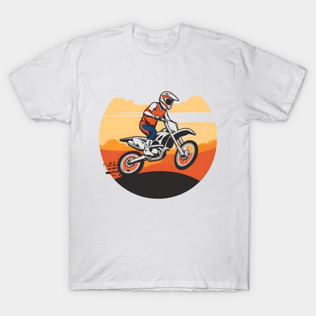 Minimalistic Man on Motorcross T-Shirt by SimpliPrinter